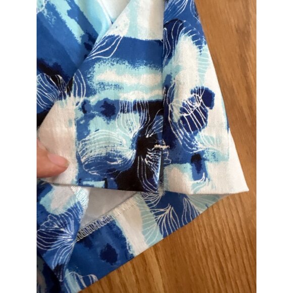 Northern Reflections Capri Pants Tummy Shaper Blue Floral Wm M Beach Resort New - Picture 4 of 11